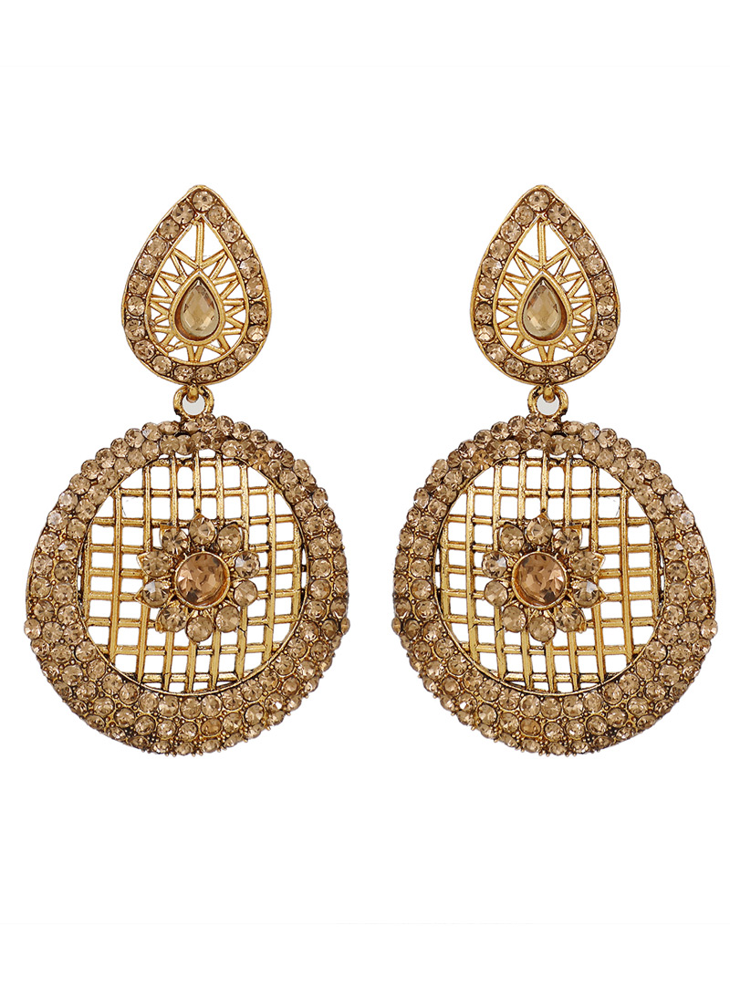 Golden Brass Earrings 150761