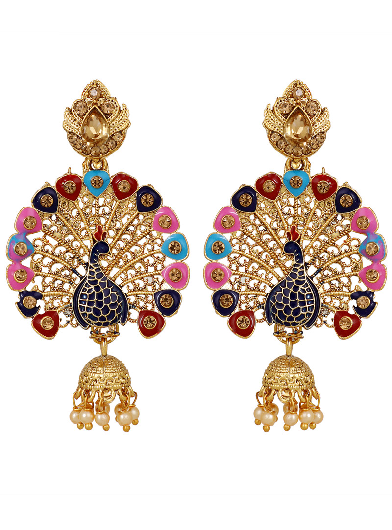 Golden Brass Earrings 150763