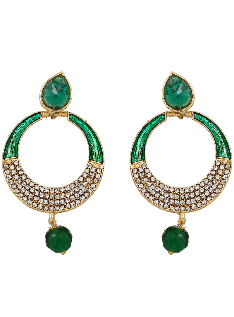 Green Brass Earrings 150766
