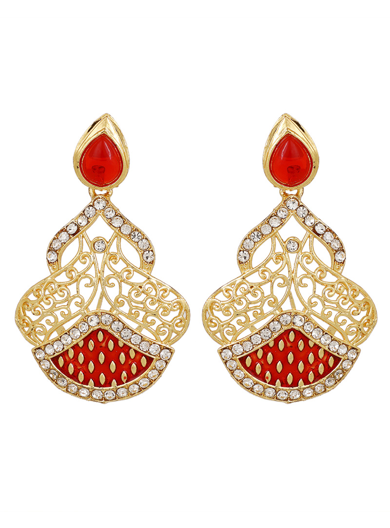 Red Brass Earrings 150769