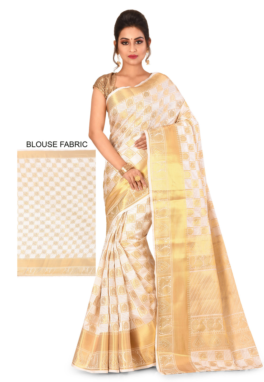 Off White Art Silk Saree With Blouse 198399