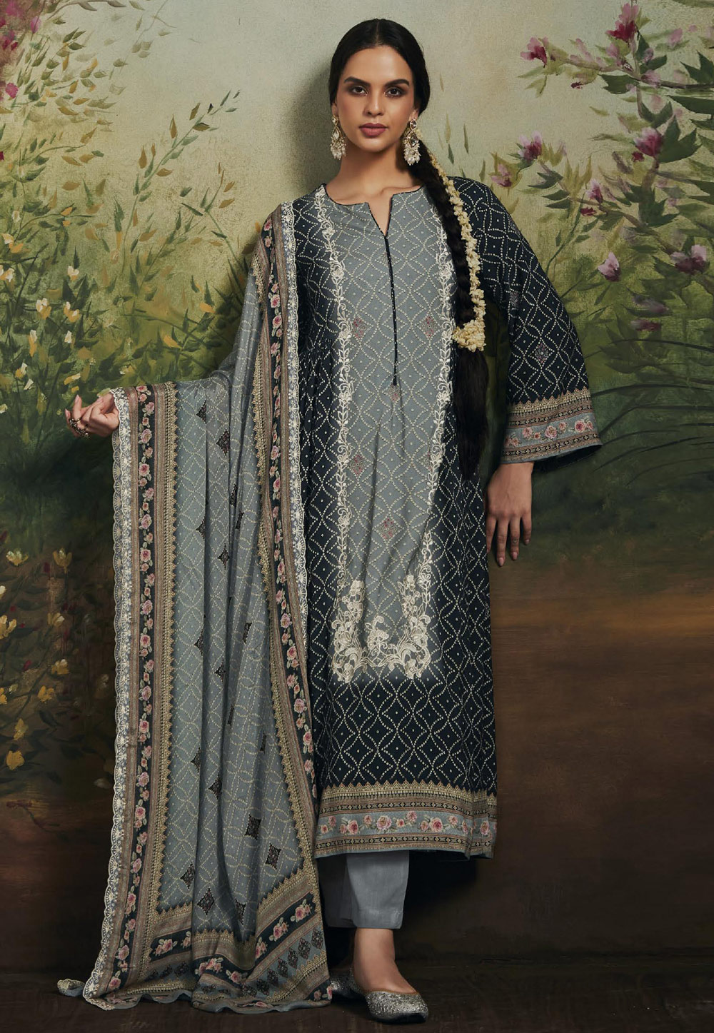 Black Muslin Kameez With Pant 273979