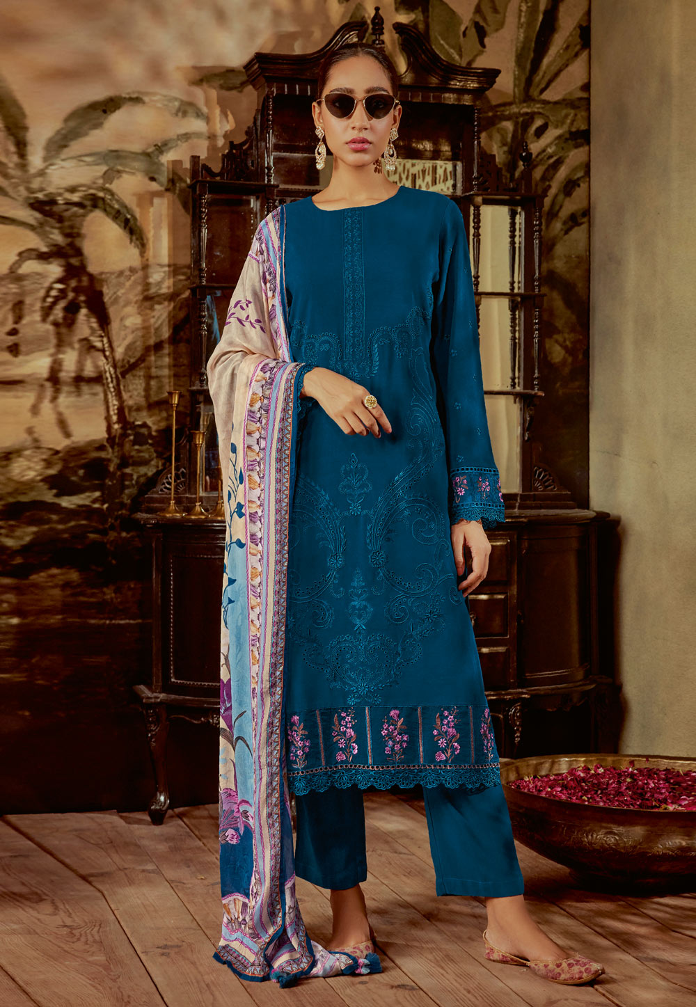 Teal Silk Pant Style Suit 278026