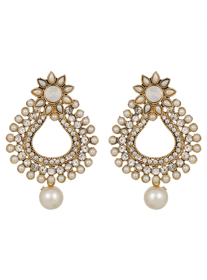 White Brass Earrings 150778