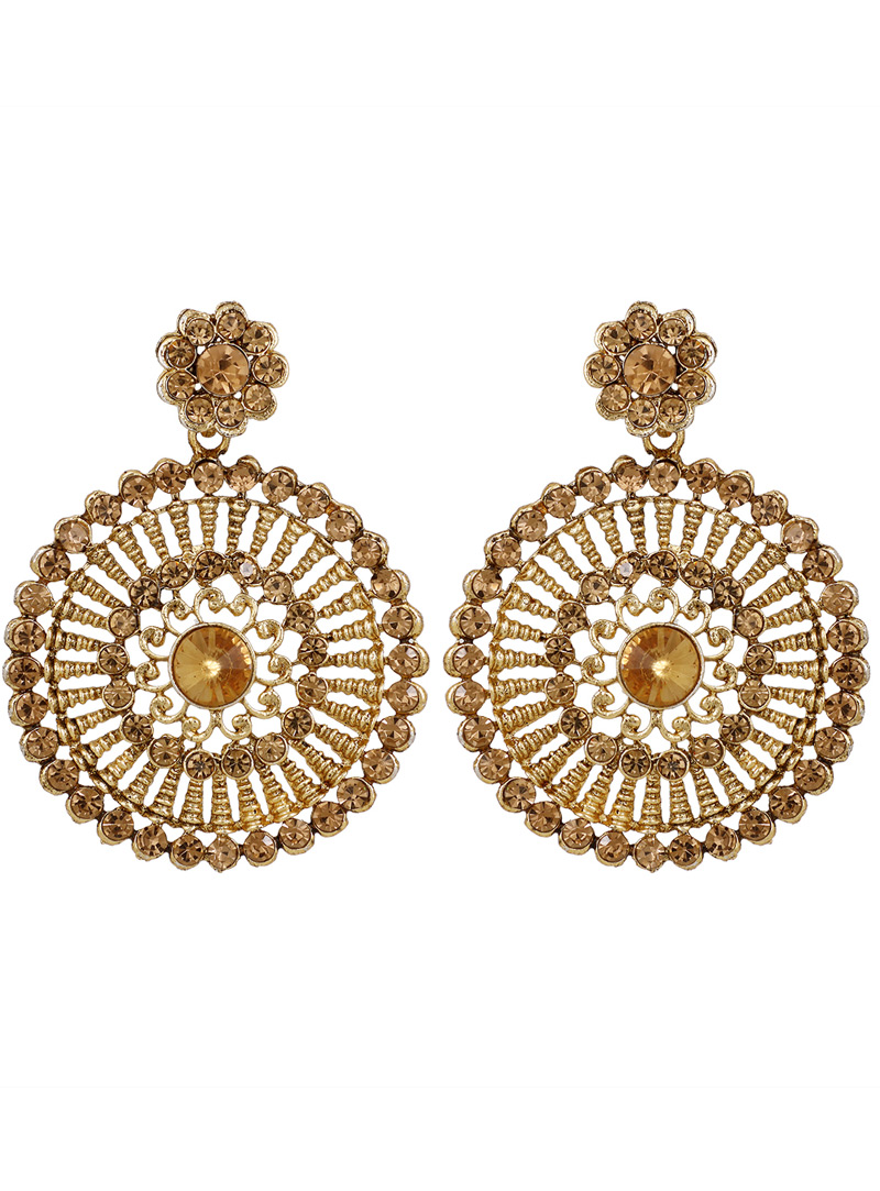 Golden Brass Earrings 150779