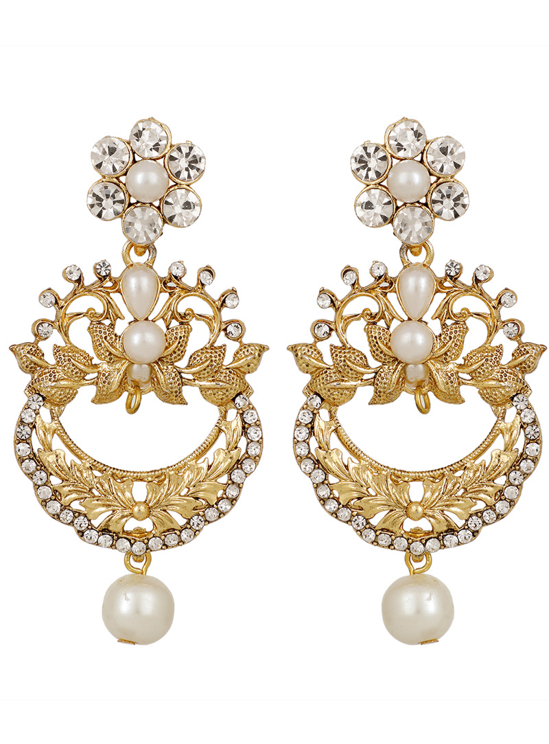 Golden Brass Earrings 150781