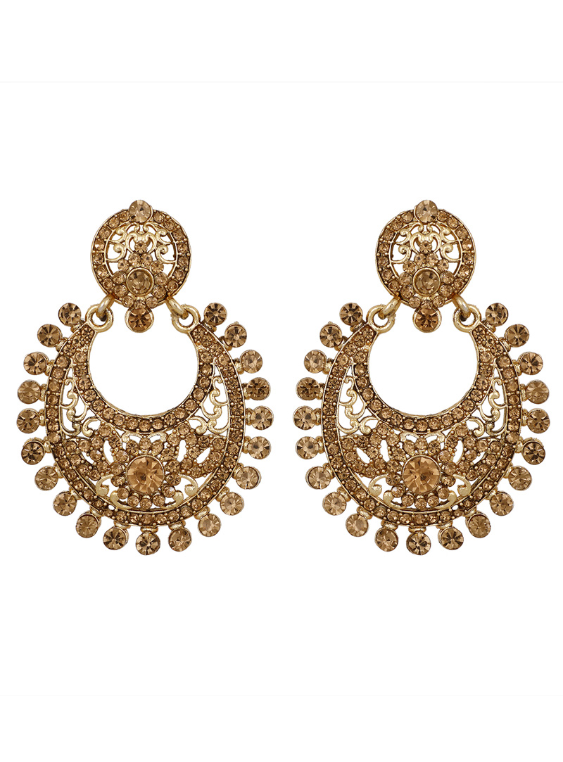 Golden Brass Earrings 150782