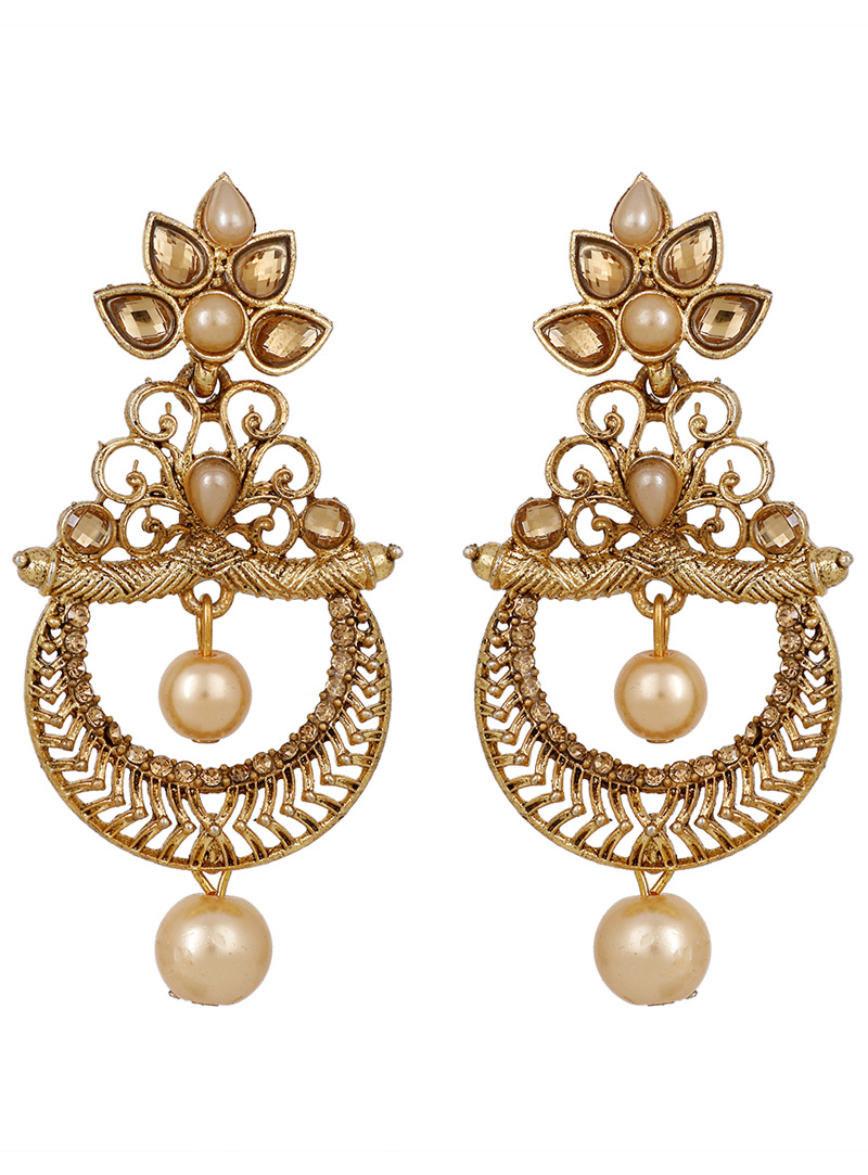 Golden Brass Earrings 150784