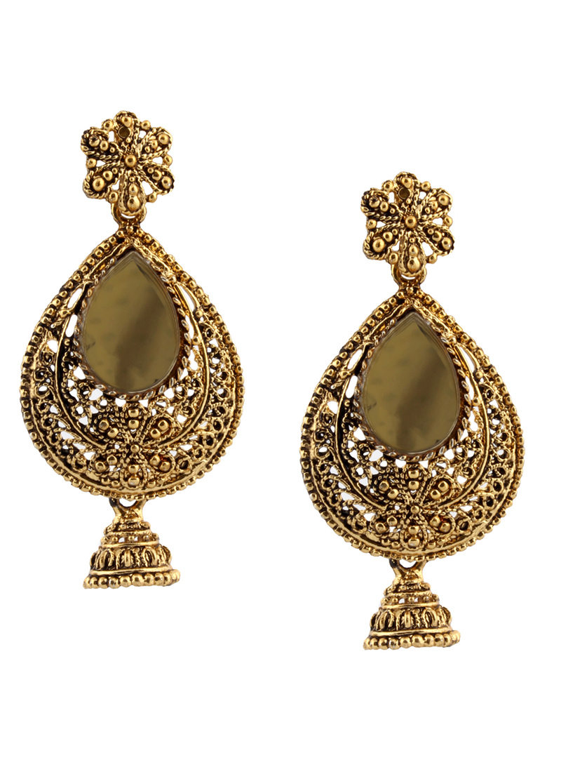 Green Brass Earrings 151055