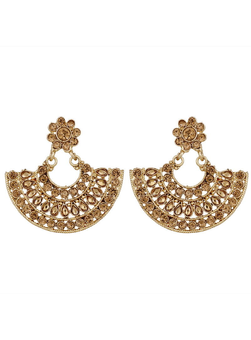 Golden Brass Earrings 150785
