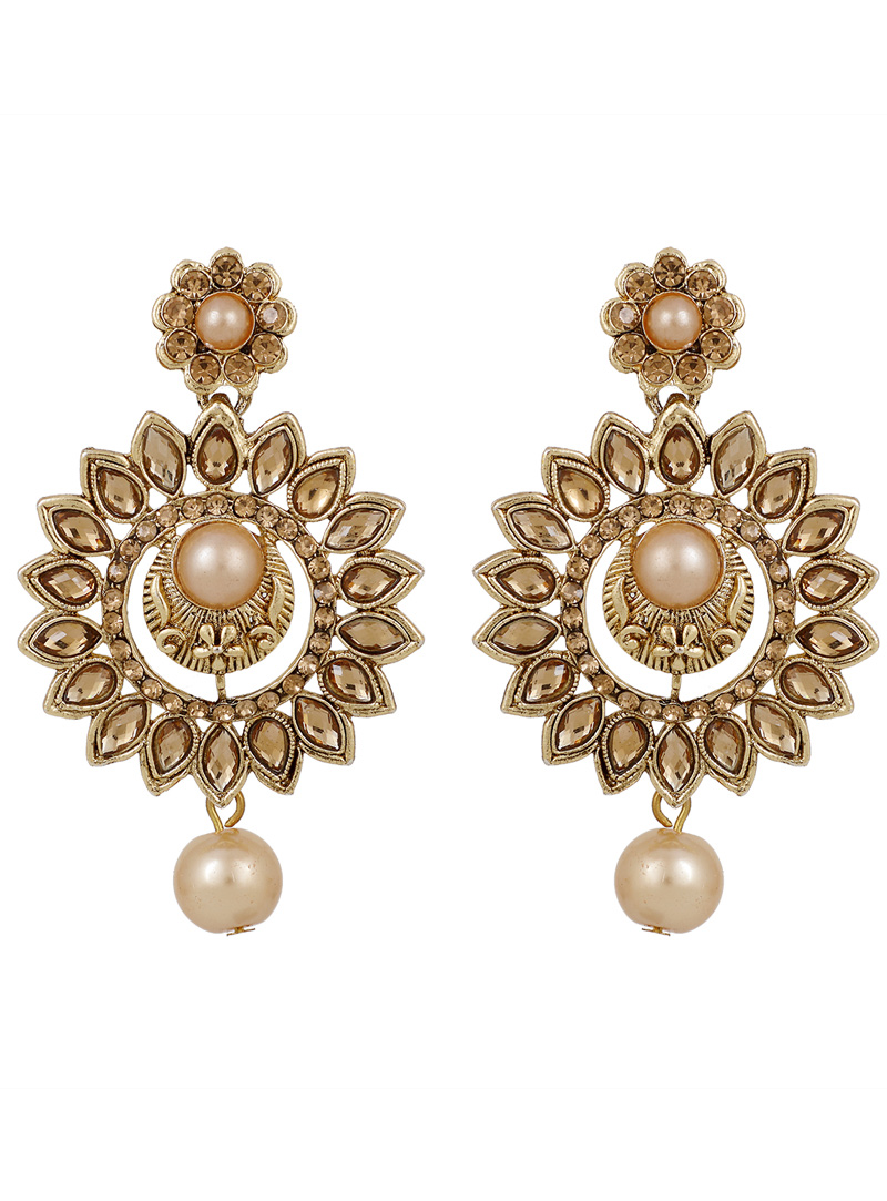 Golden Brass Earrings 150787