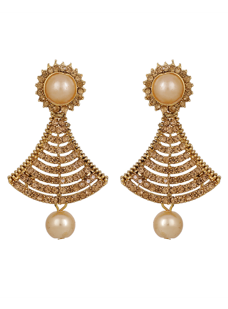 Golden Brass Earrings 150789