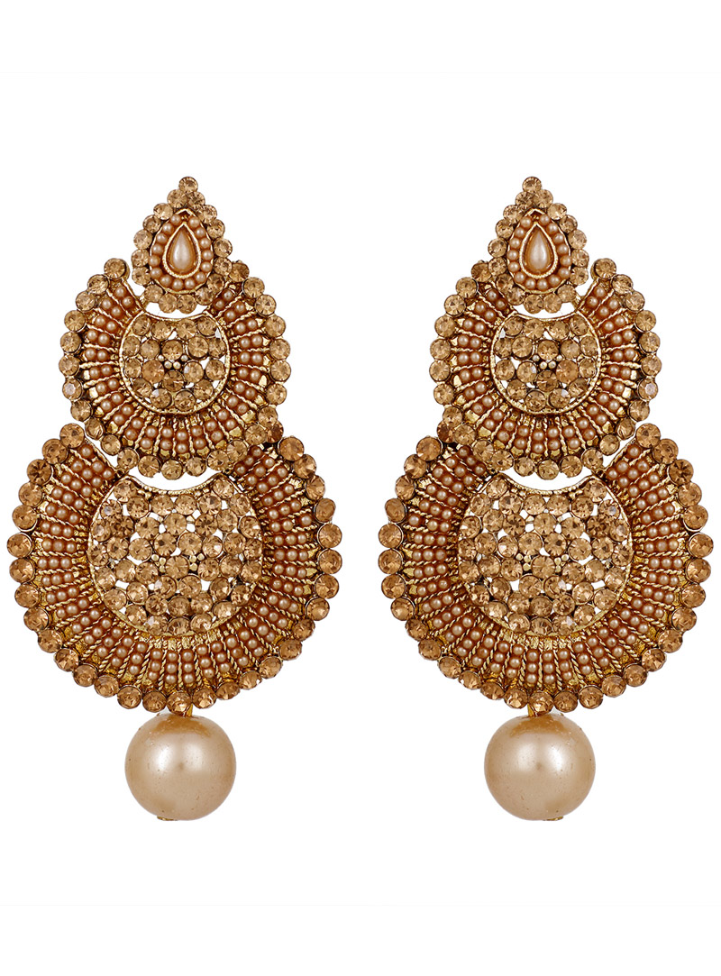 Golden Brass Earrings 150790