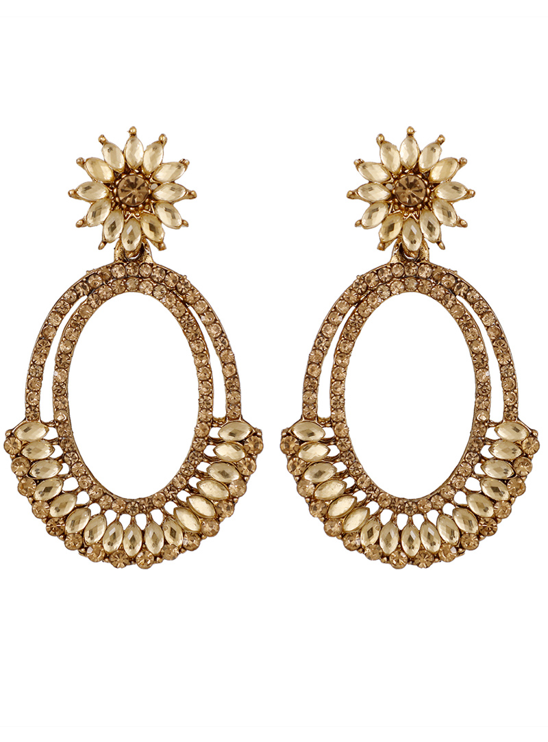 Golden Brass Earrings 150794