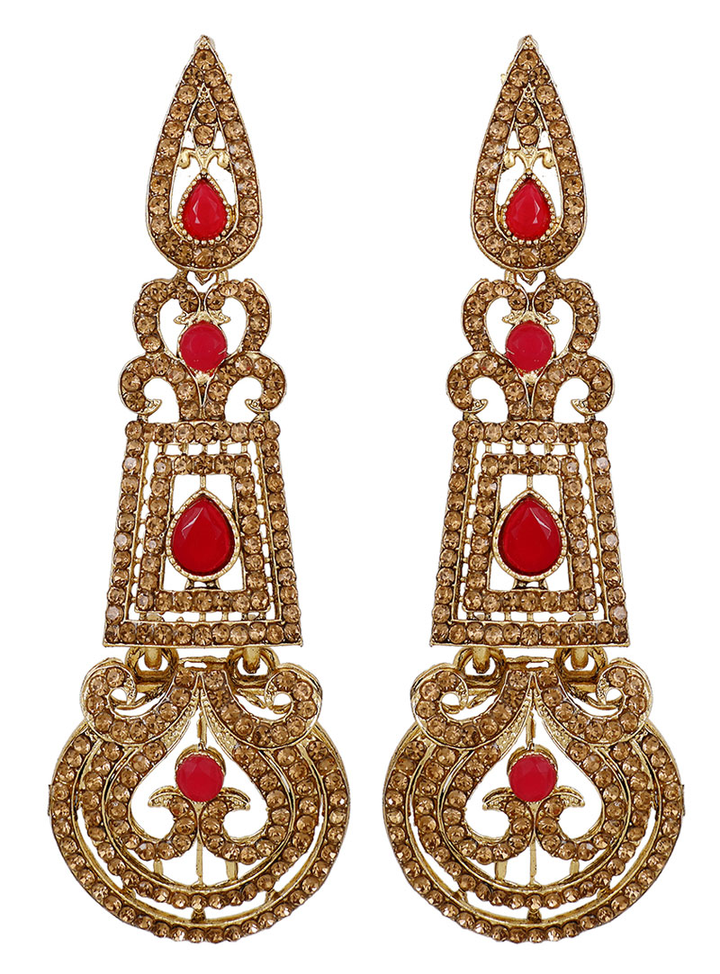 Golden Brass Earrings 150795