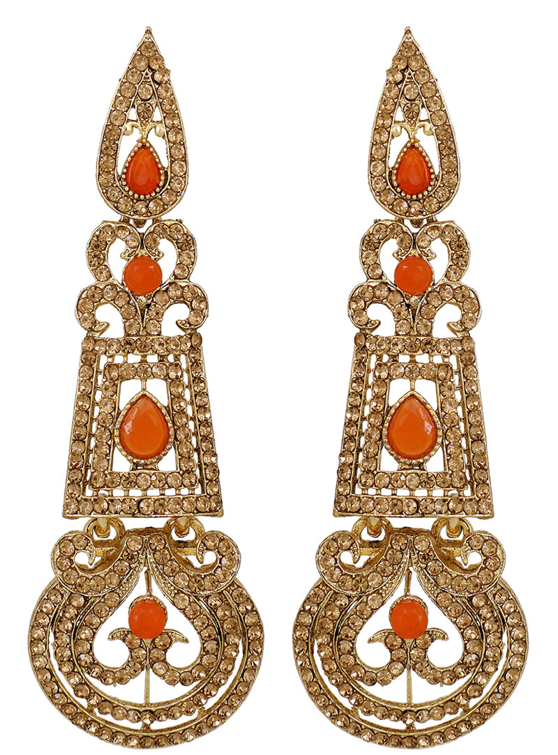 Golden Brass Earrings 150796