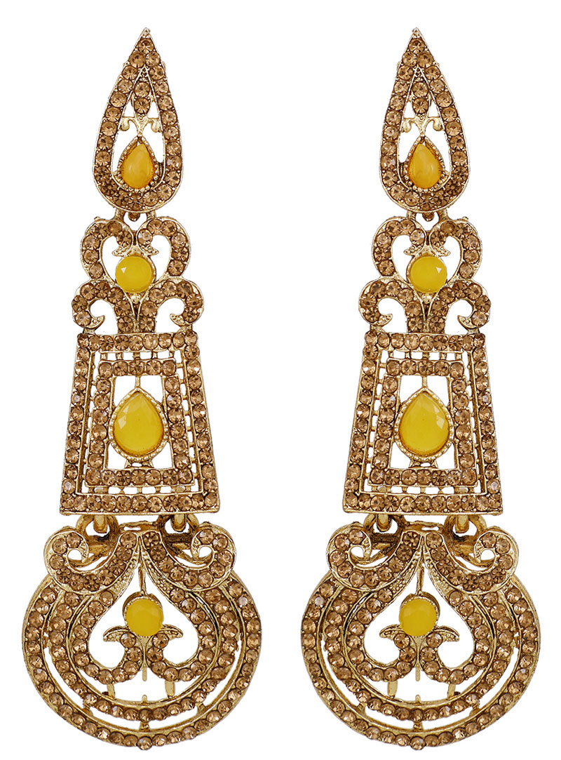 Golden Brass Earrings 150797