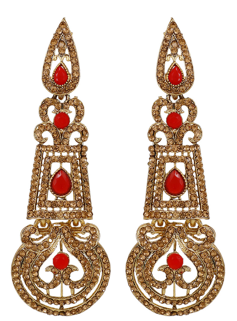 Golden Brass Earrings 150798