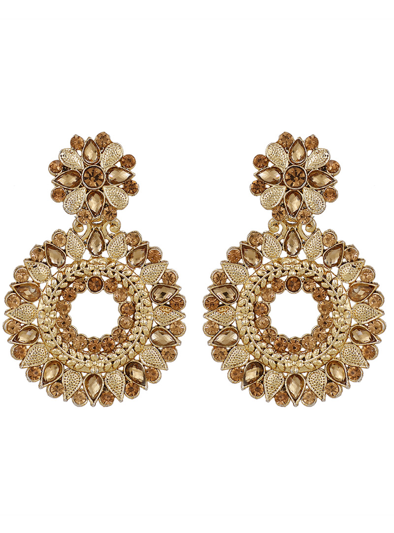 Golden Brass Earrings 150802