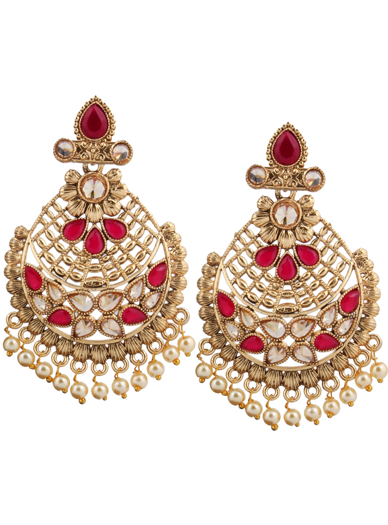 Pink Brass Earrings 151063