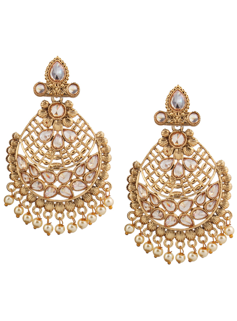 Golden Brass Earrings 151065