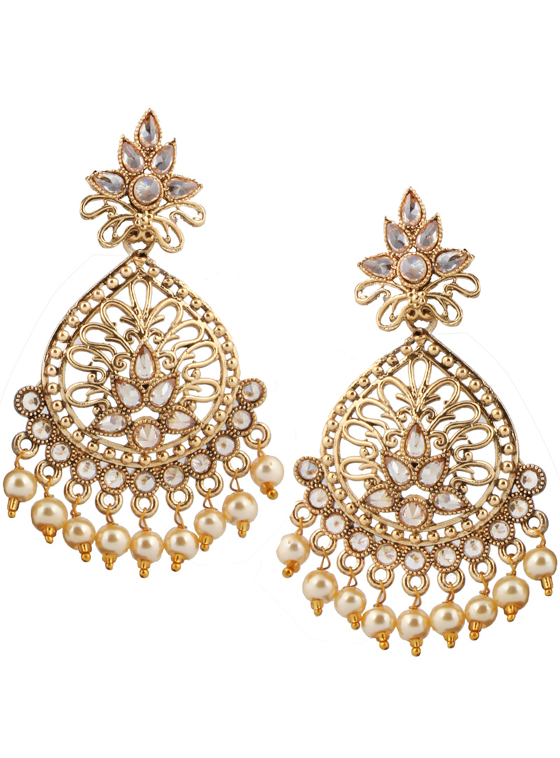 Golden Brass Earrings 151068