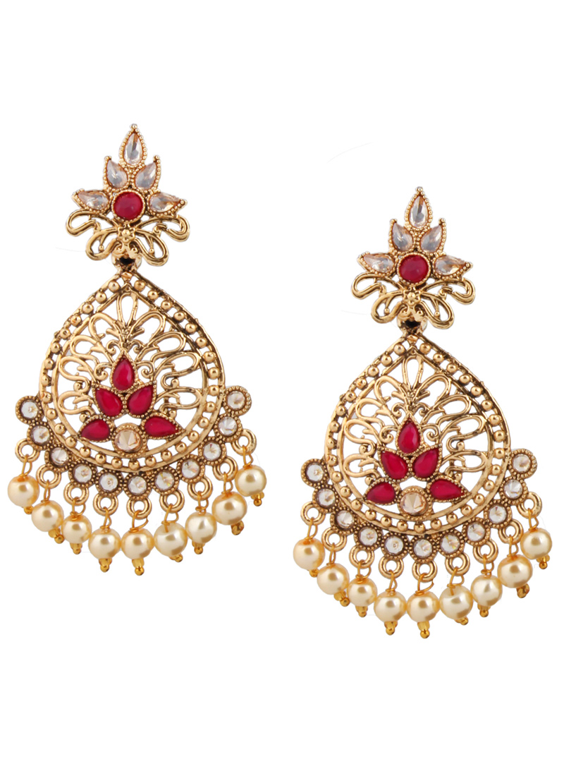 Pink Brass Earrings 151069