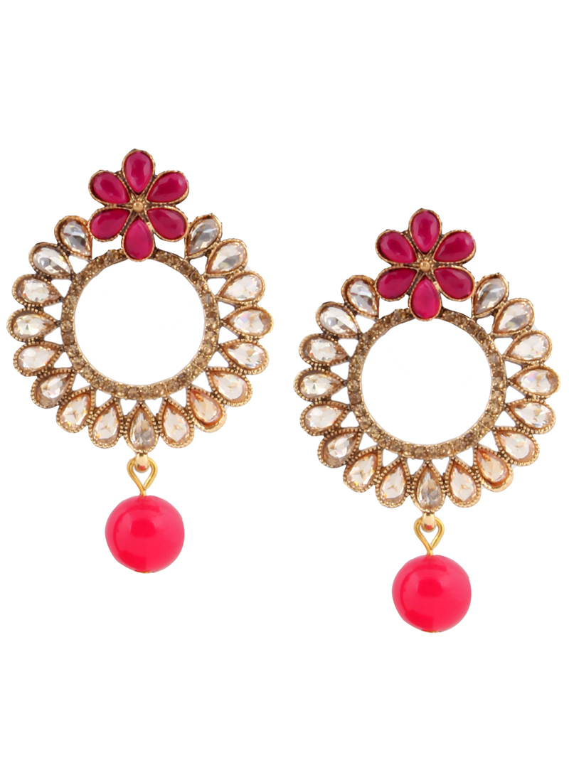 Pink Brass Earrings 151073