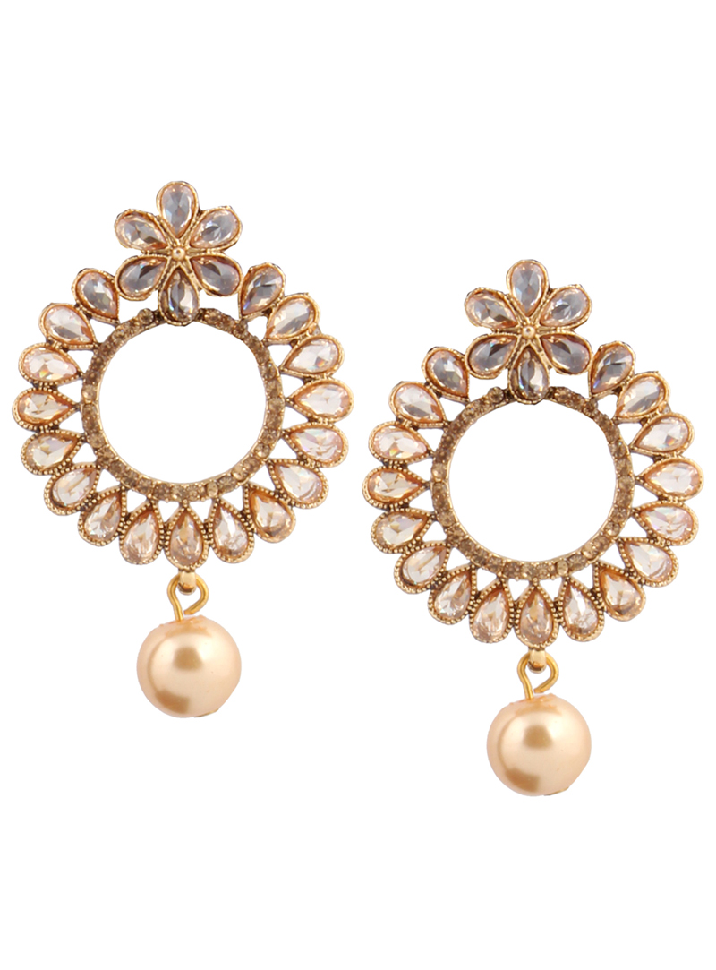 Golden Brass Earrings 151074