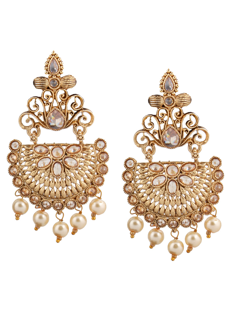 Golden Brass Earrings 151076