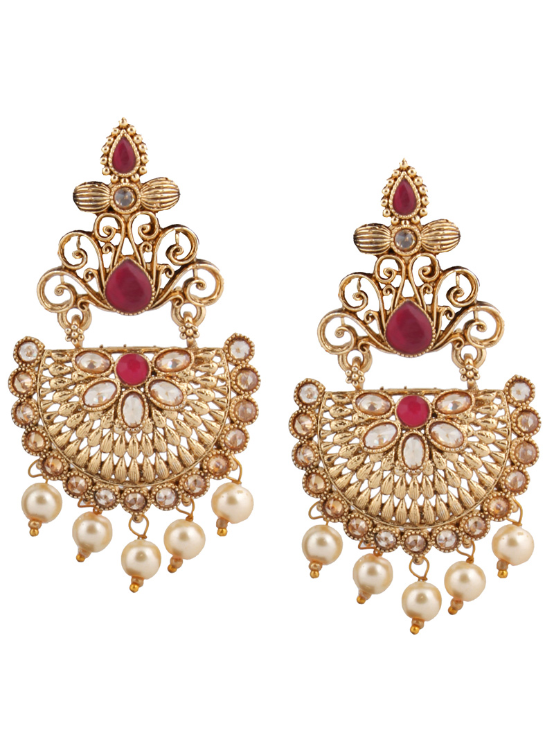 Golden Brass Earrings 151077
