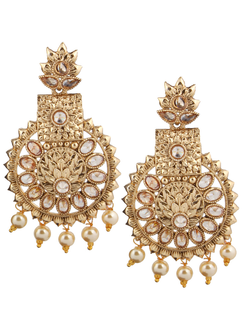 Golden Brass Earrings 151082