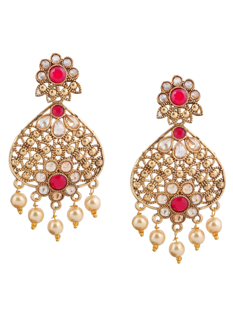Pink Brass Earrings 151084