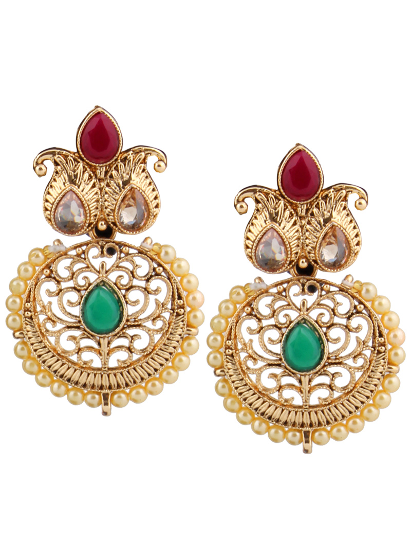 Green Brass Earrings 151095