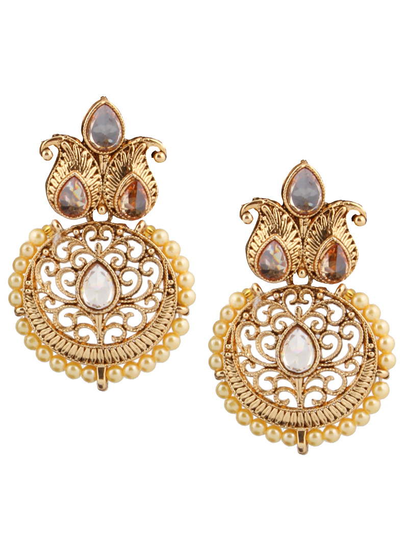 Golden Brass Earrings 151096