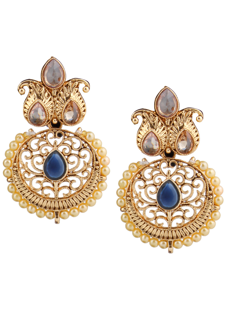 Blue Brass Earrings 151098