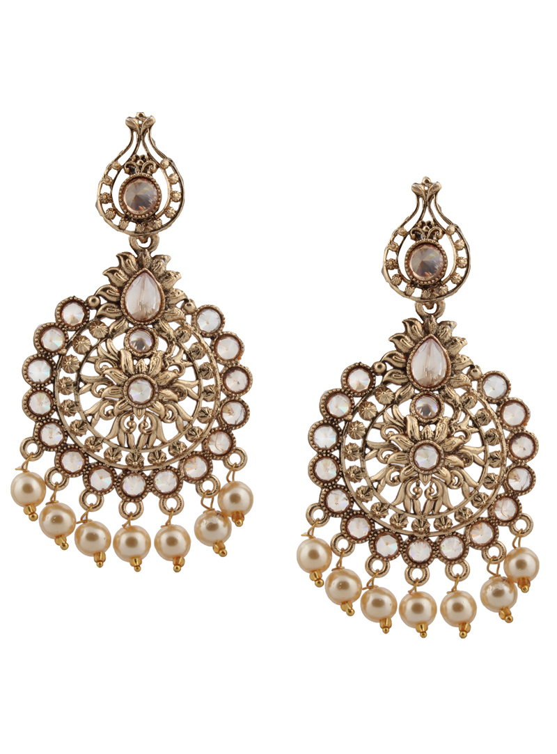 Golden Brass Earrings 151101