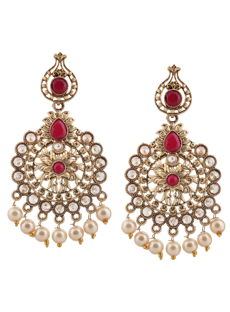 Pink Brass Earrings 151102