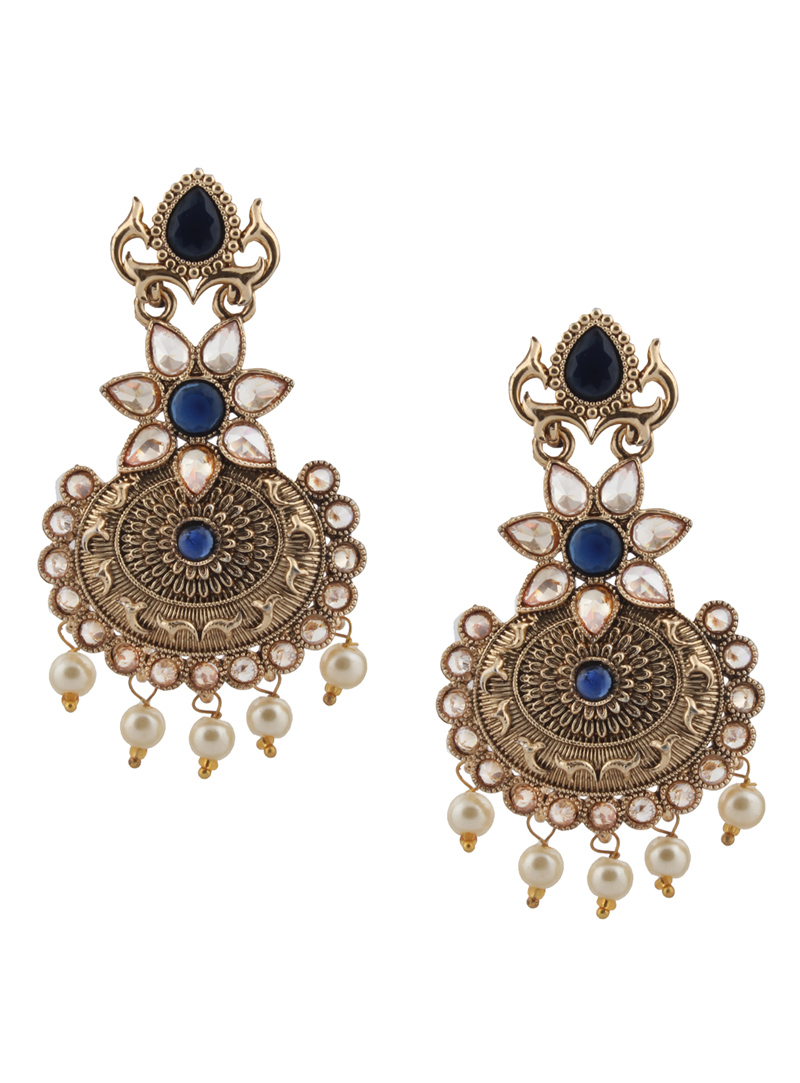 Blue Brass Earrings 151104