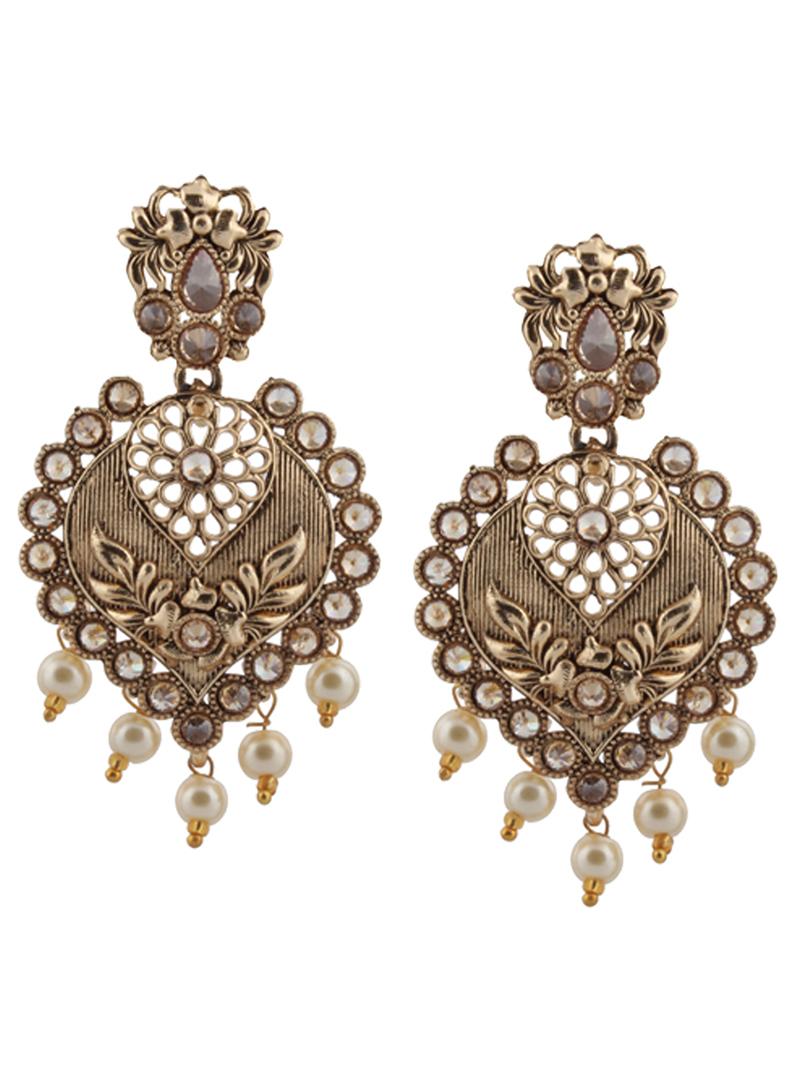 Golden Brass Earrings 151110