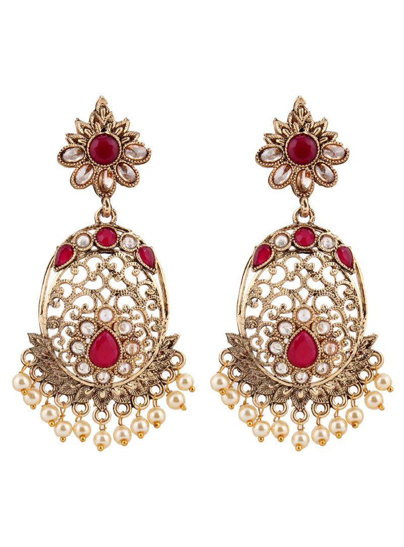 Pink Brass Earrings 151112