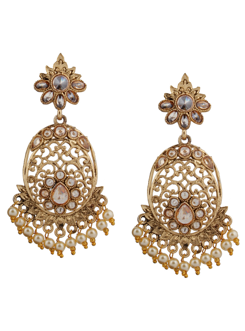 Golden Brass Earrings 151113