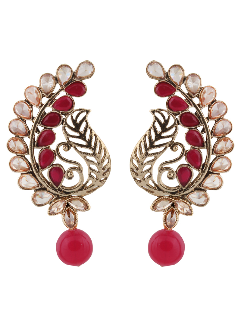 Pink Brass Earrings 151116