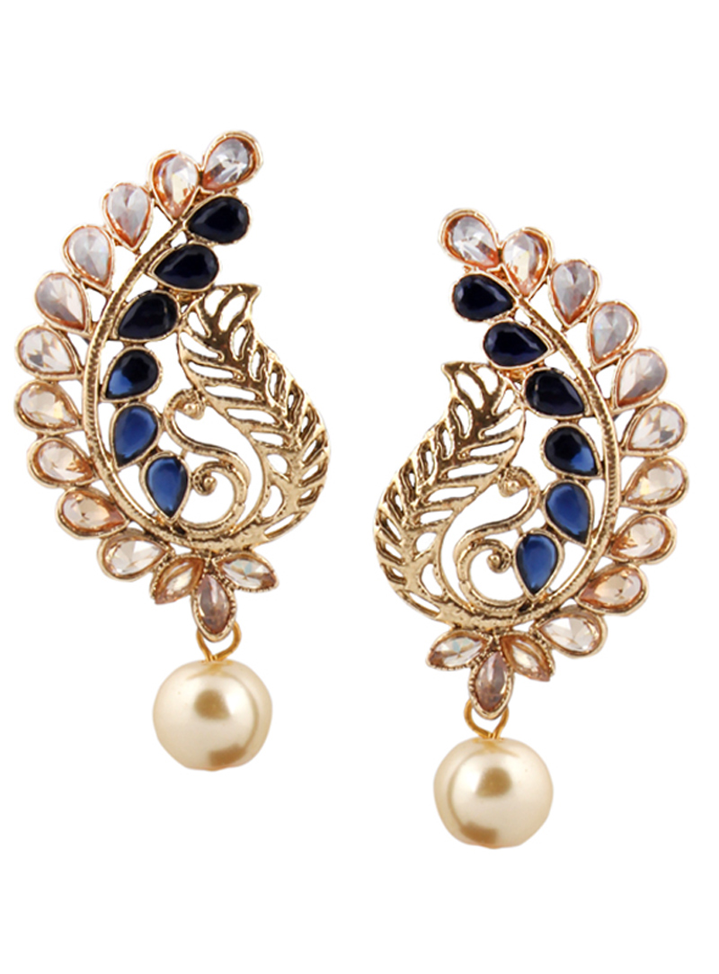 Blue Brass Earrings 151117