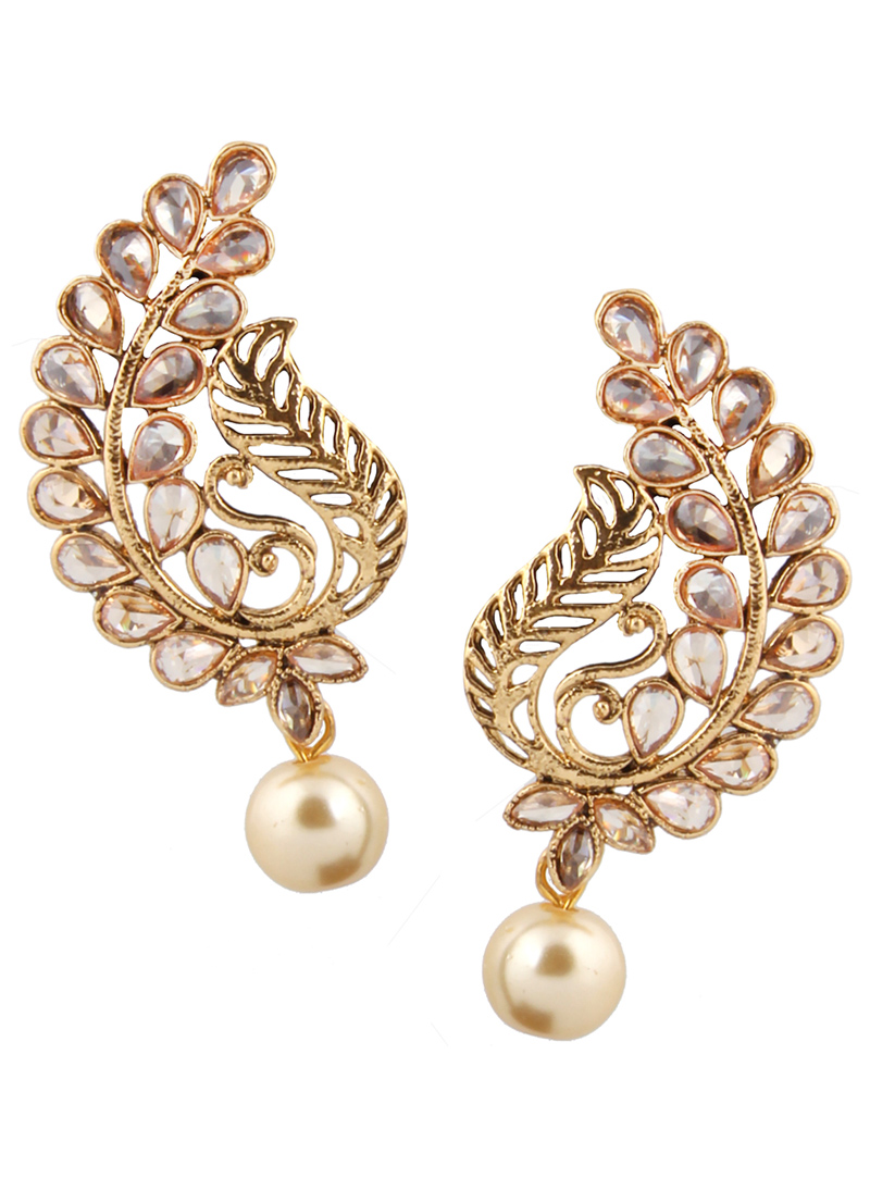 Golden Brass Earrings 151118