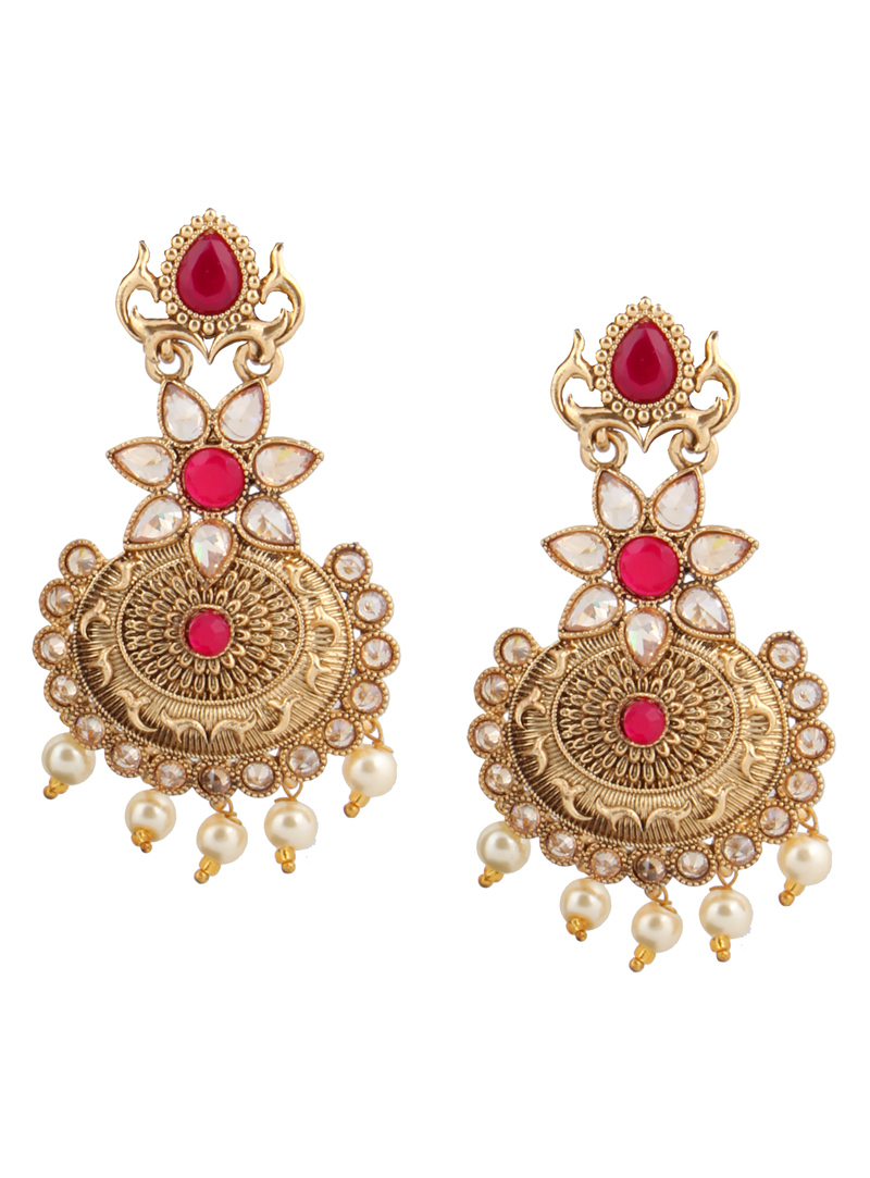 Pink Brass Earrings 151124