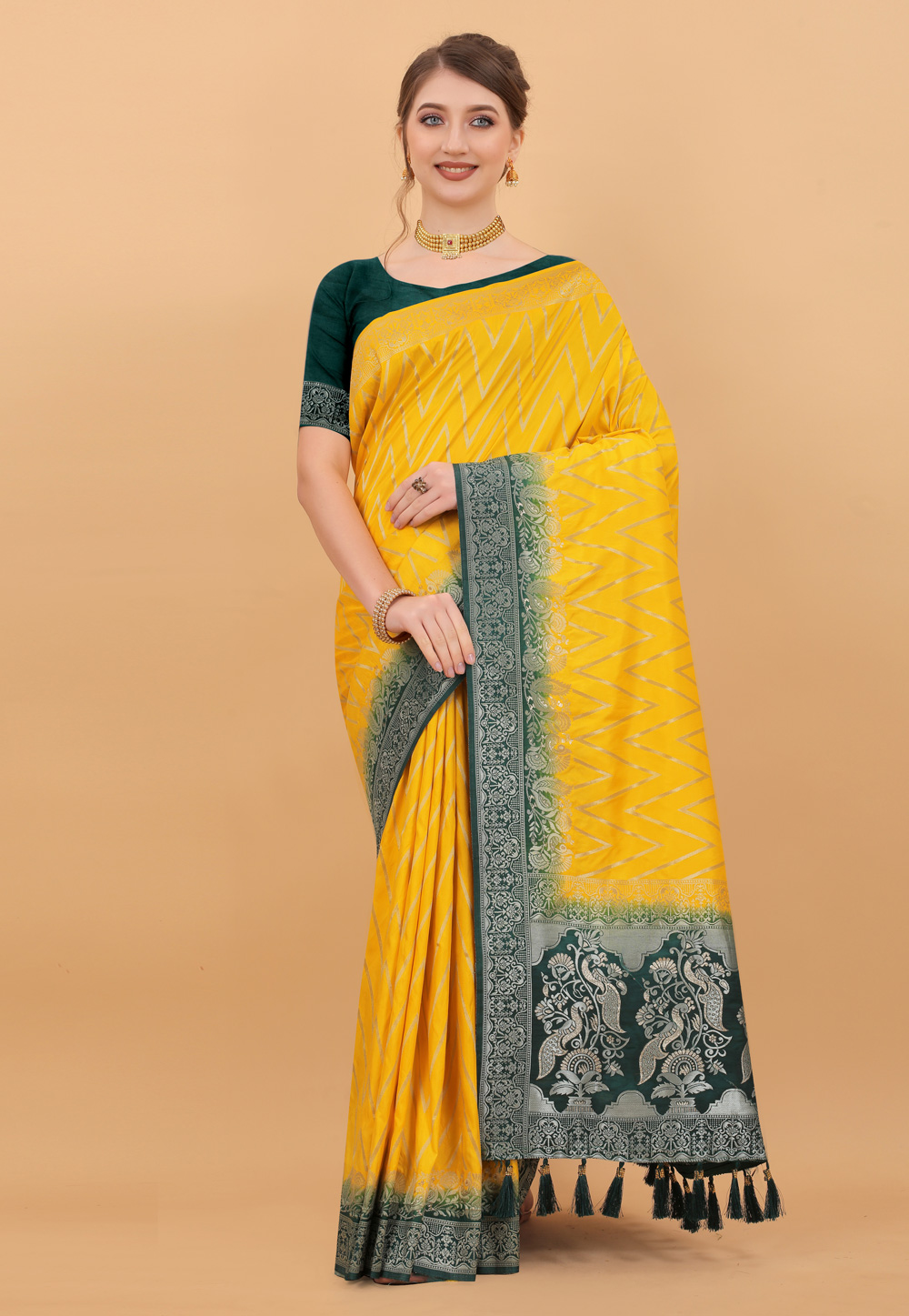 Yellow Silk Saree With Blouse 244507