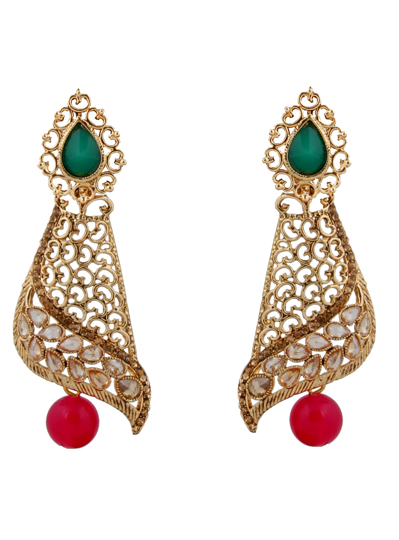 Green Brass Earrings 151135