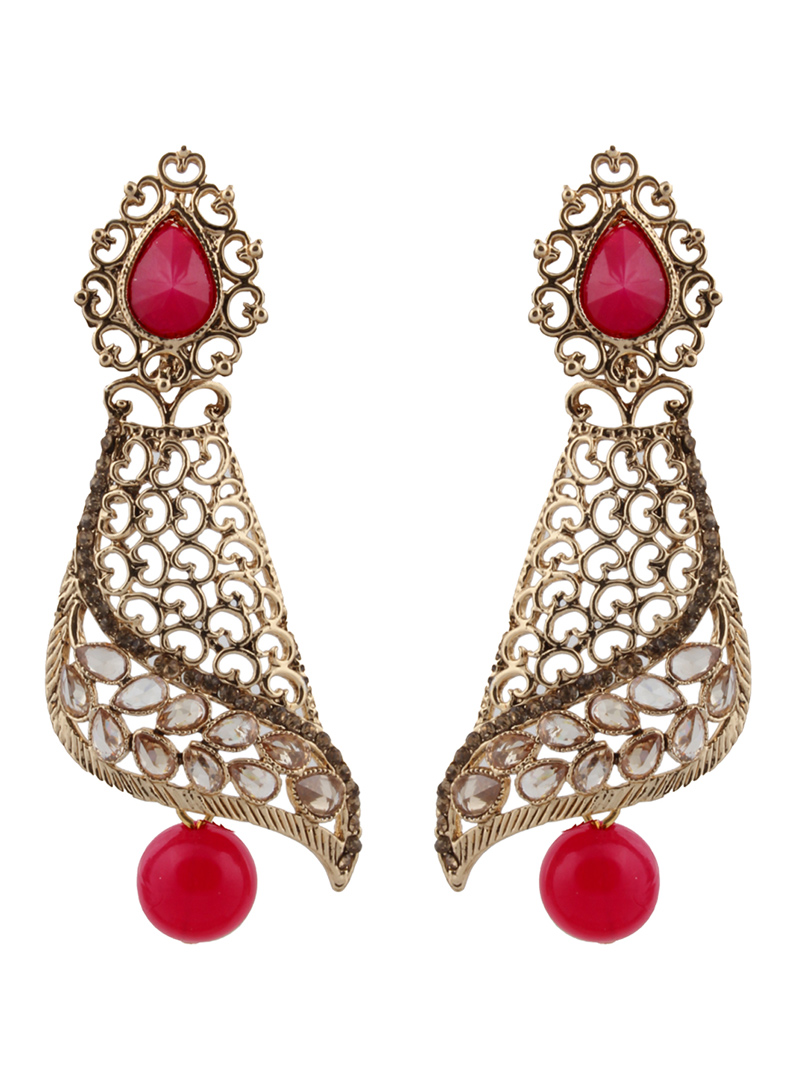 Pink Brass Earrings 151137