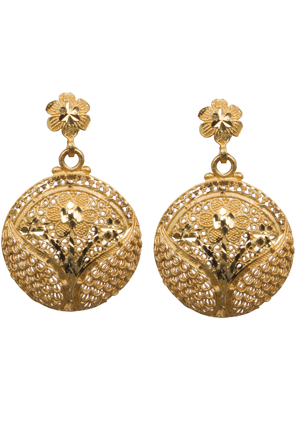 Golden Brass Earrings 157701